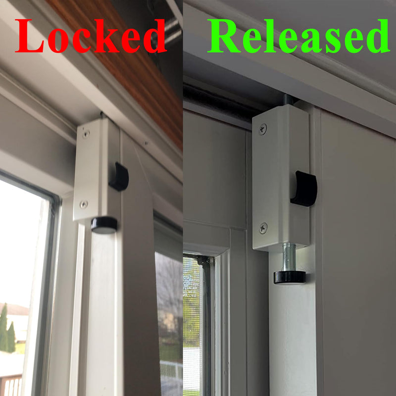 Gliding Patio Door Auxiliary Foot Lock Compatible with Andersen OEM Part #1997301 (1978 to Present), 2-13/16" Mounting Hole Centers, White Diecast