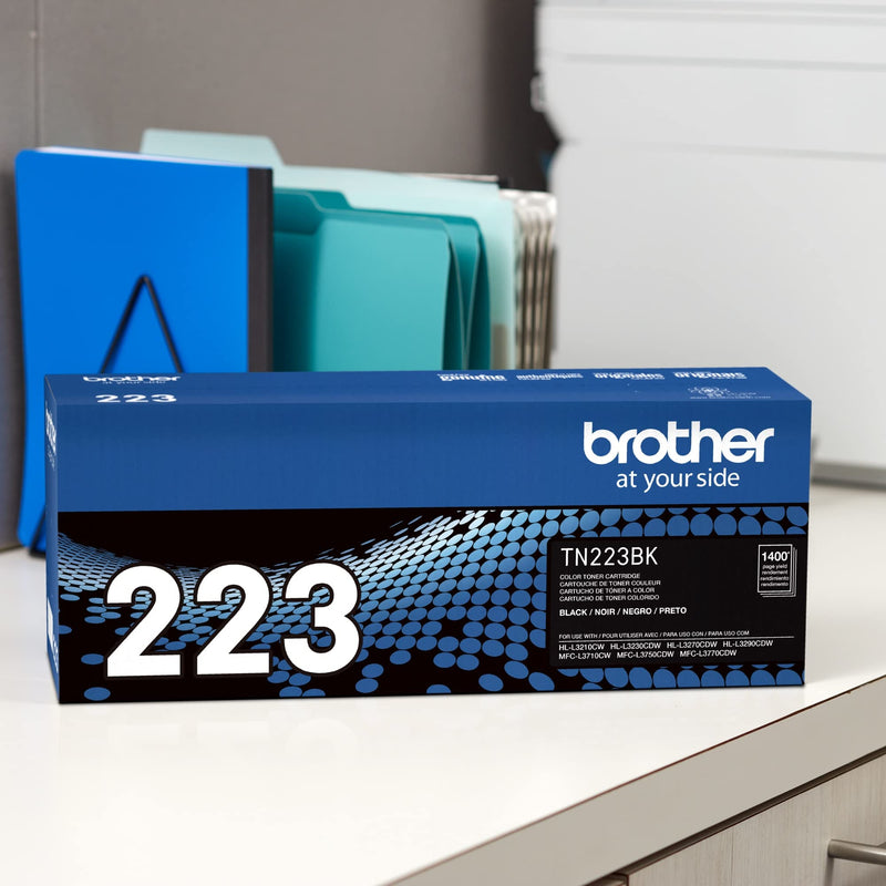 [Australia - AusPower] - Brother Genuine TN223BK, Standard Yield Toner Cartridge, Replacement Black Toner, Page Yield Up to 1,400 Pages, TN223, Amazon Dash Replenishment Cartridge 
