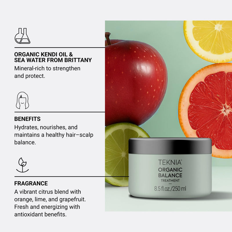 LAKMÉ Teknia Organic Balance Treatment, Hydrating Hair Mask, Deep Moisture Hair Treatment, 8.5 Fl Oz