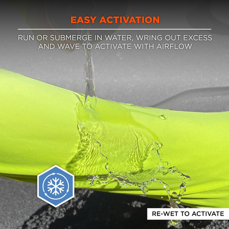 Ergodyne Chill Its 6688 Hi Vis Reflective Shirt, Class 2, Cooling Sun Shirt with UV Protection Lime 3X-Large