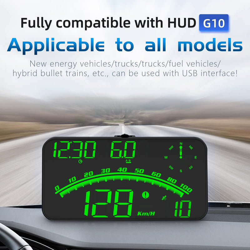 [Australia - AusPower] - Digital GPS Speedometer, HUD Head Up Display for Car, Upgraded 5.5" Large-Screen, Suitable for All Vehicles GREEN 