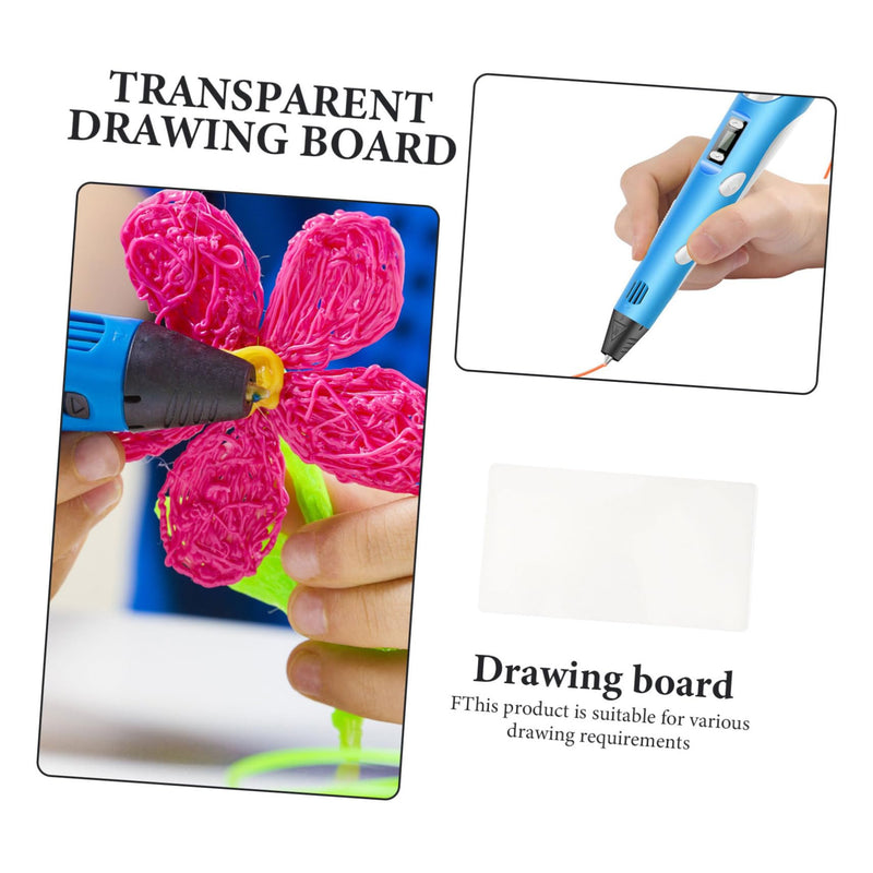[Australia - AusPower] - EXCEART 10pcs Transparent Drawing Board 3D Pen Pad 3D Pen Stencils 3D Printer Pen Mat 3dpen Pad 3 Accessories Drawing Paper for Kids Plastic Basic Template PVC Album White Canvas Child 