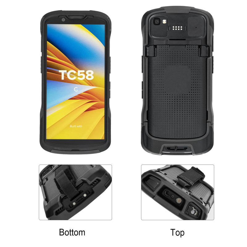 TC53 Protective Cover Bumper Case for Zebra Symbol TC53 TC58 Handheld Barcode Scanner Mobile Terminal, Rugged OEM Case Black