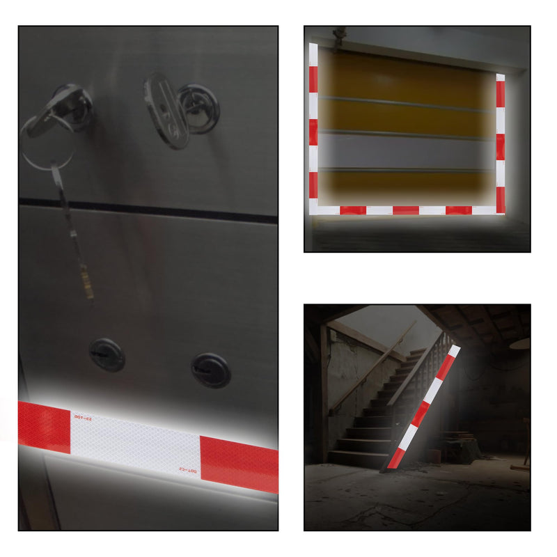 [Australia - AusPower] - DOT-C2 Reflective Tape 2 Inch x 30 Feet Red White Reflective Tape Outdoor Waterproof Conspicuity Strong Adhesive Reflector Tape Warning Safety Reflective Tape for Vehicles Trailers Boats Signs 2 IN x 30 FT White & Red 