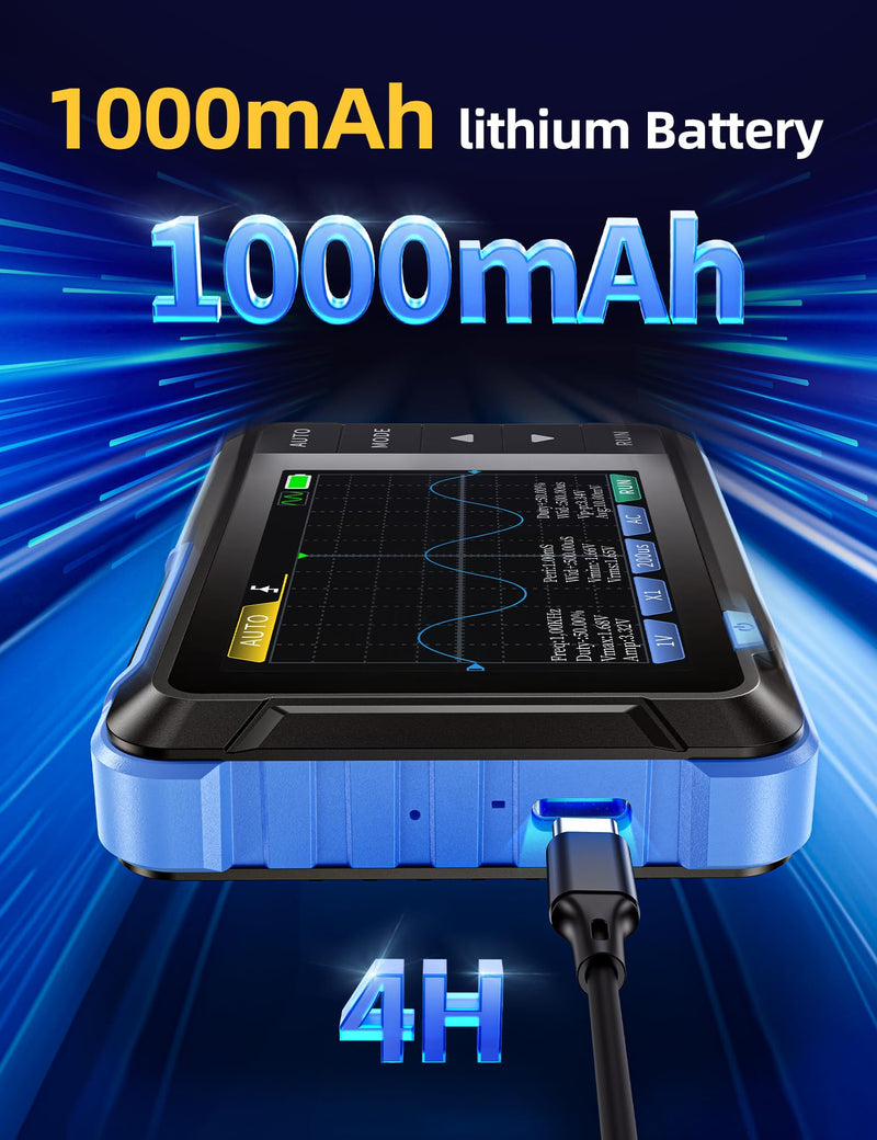 [Australia - AusPower] - FNIRSI DSO153 2 in 1 Handheld Oscilloscope/DDS Signal Generator, Digital Portable Automotive Oscilloscope with 2.8 inch TFT, 1MHz Bandwidth, 5MS/s Sampling Rate, Trigger Function Auto/Nomal/Single 