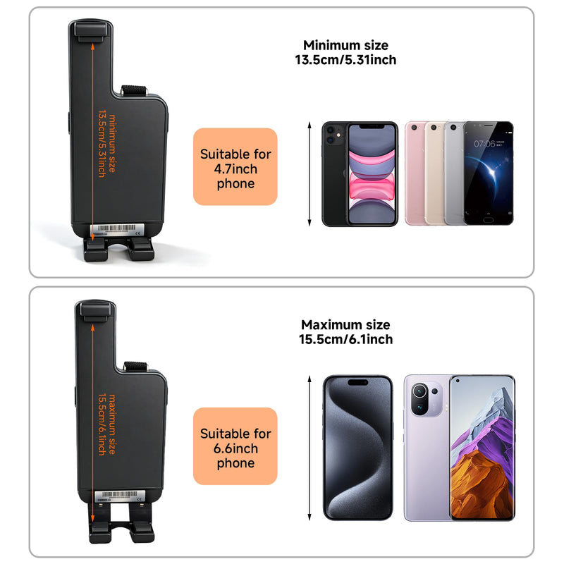Sumicor Back Clip Bluetooth Barcode Scanner, 3 in 1 Bluetooth5.2 & 2.4G Wireless & USB Wired Portable Mini Barcode Reader Compatible with 4.7"-6.6" iPhone, Android Smartphone