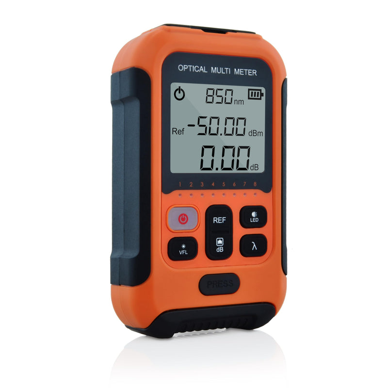 800nm to 1700nm OPM -50dBm to +26dBm Optical Fiber Power Meter Tester Integrated 20km 650nm VFL Compatible with FC+SC+LC+ST-SS103PVC13 SS103PVC13(800~1700nm/-50~+26dBm OPM)