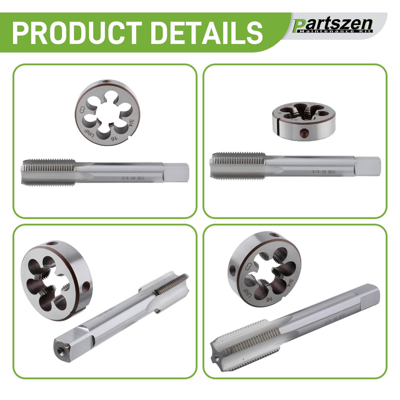 [Australia - AusPower] - 3/4-16 Right Hand Thread Tap and Die Set UNF HSS,3/4" - 16 TPI RH 