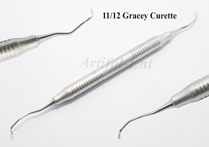 [Australia - AusPower] - Dental Gracey Curette 11/12 Double End Periodontal Ergonomic Hollow Handle Hygiene Instruments 3 Pcs 