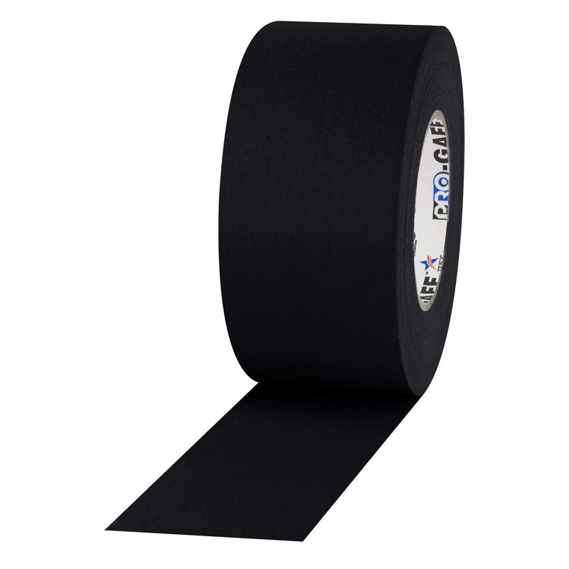 ProTapes Pro Gaff Premium Matte Cloth Gaffer's Tape with Rubber Adhesive, 11 mils Thick, 55 yds Length, 3" Width, Black (Pack of 1) & Pro Gaffer Gaffers Tape, 2 in x 55 yd, Black