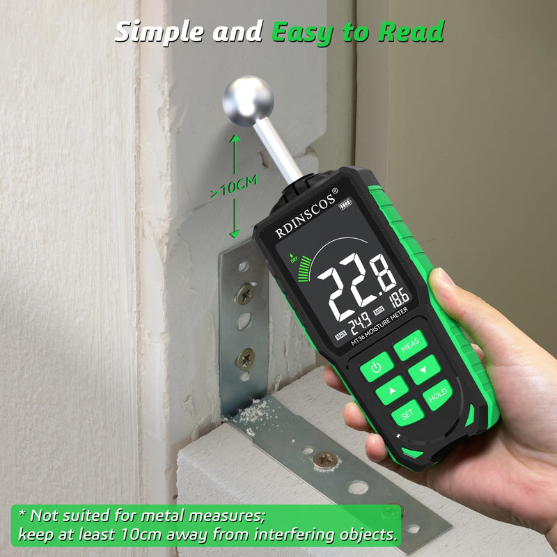 [Australia - AusPower] - Pinless Moisture Meter for Drywall for Wood and Wall; Ball type Moisture Readers MT36 