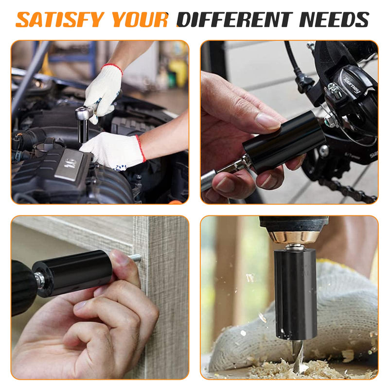 [Australia - AusPower] - Super Universal Socket Tools Gifts for Men - Christmas Stocking Stuffers for Men Him Husband Women Cool Stuff Ideas Gadgets Birthday Gifts for Dad Grip Socket Set with Power Drill Adapter (7-19mm） Black 
