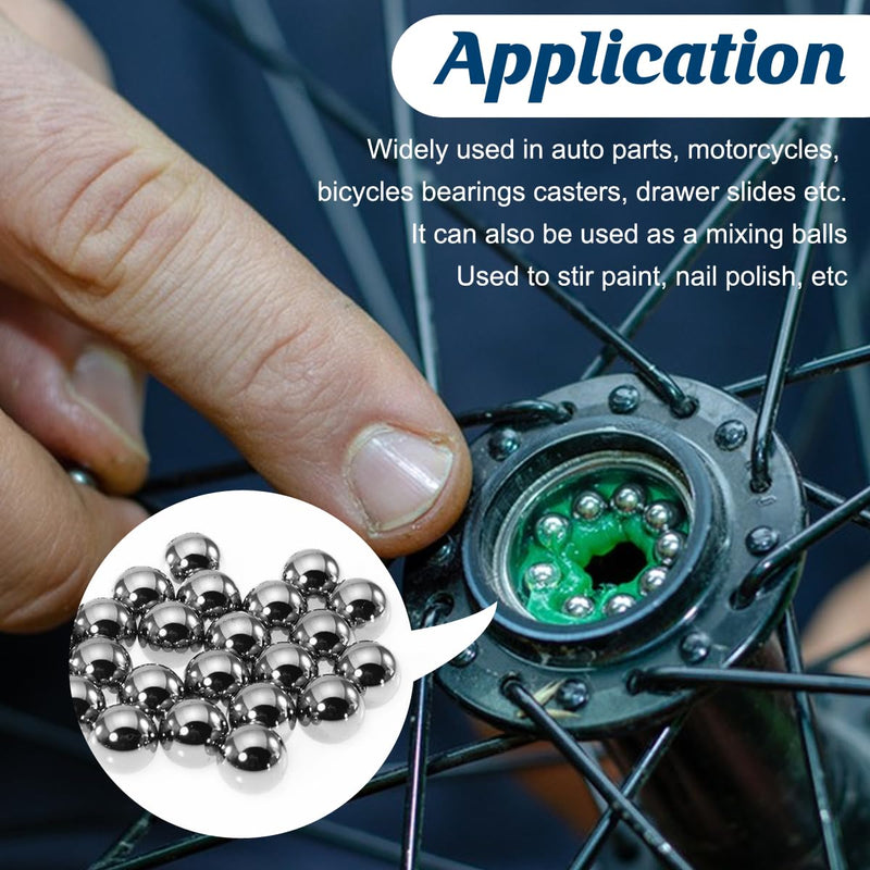 [Australia - AusPower] - Ball Bearings 610 Pcs 6 Size Assorted Loose Bearing Balls 3/32" 1/8" 5/32" 3/16" 7/32" and 1/4" Small Bearing Balls Steel Ball 610Pcs 
