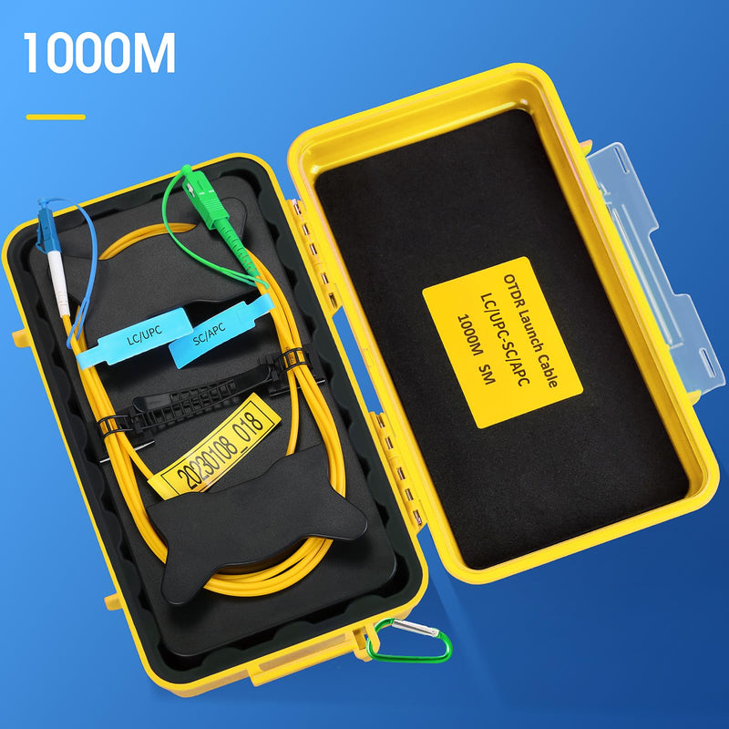 [Australia - AusPower] - OTDR Launch Cable Box SCAPC-LCUPC 1000m OTDR Transmission Cable Box Single Mode (9/125) SM Fiber Tester Extension Line Fiber Dead Zone Eliminator FTTH Testing Tool SCAPC-LCUPC 1KM 