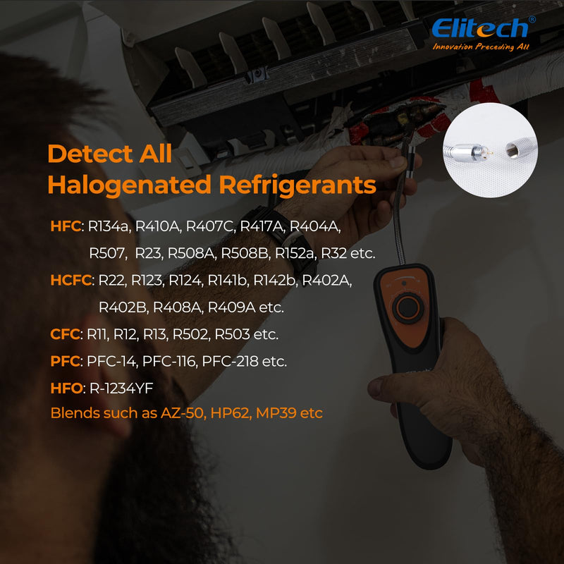 [Australia - AusPower] - Elitech Refrigerant Leak Detector, CLD-100 Freon Leak Detector Car HVAC Halogen Refrigerant Leak Detector CFCs HCFCs HFCs CLD-100-UV 