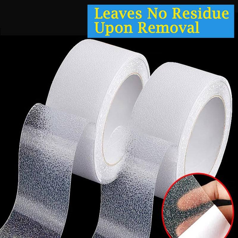 Transparent Anti Slip Tape 2 inch, 16.5 Feet, Non-Slip Traction Grip Tape Clear Comfortable Safety Track Tape for Stairs, Tubs, Boats 2" x 16.5Ft