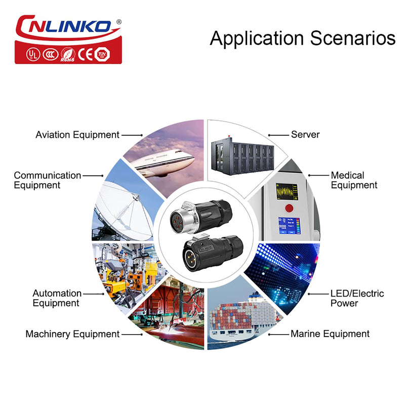 [Australia - AusPower] - CNLINKO LP-20 4 PIN Waterproof Connector, IP68 Circular Connector, Quick Plugging Aviation Connector, PBT Plastic Shell Solder Connector, Marine Industry Connector Male Plug Inline Plug-in (4 PIN) 4-Pin 