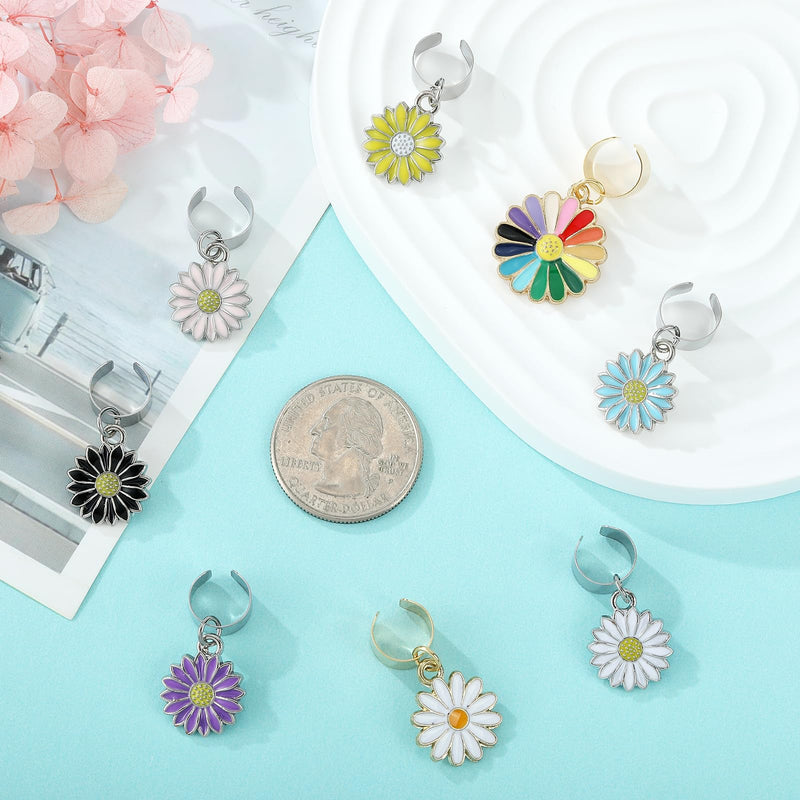 [Australia - AusPower] - 8Pcs Sun Flower Stethoscope Charms Personalized Daisy Flower Stethoscope Accessories Gift for Nurse Doctor Surgeons Veterinarians and Medical Assistant 