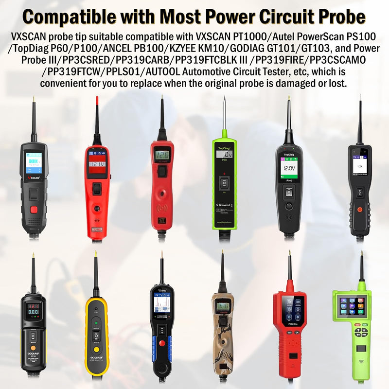 [Australia - AusPower] - 1 Pack Probe Tip 4Mm Banana Jack 3 Probe Accessories Compatible with Power Circuit Probe Kit, Use for Autel and Other Brands Automotive Circuit Tester Electrical System Diagnosis 