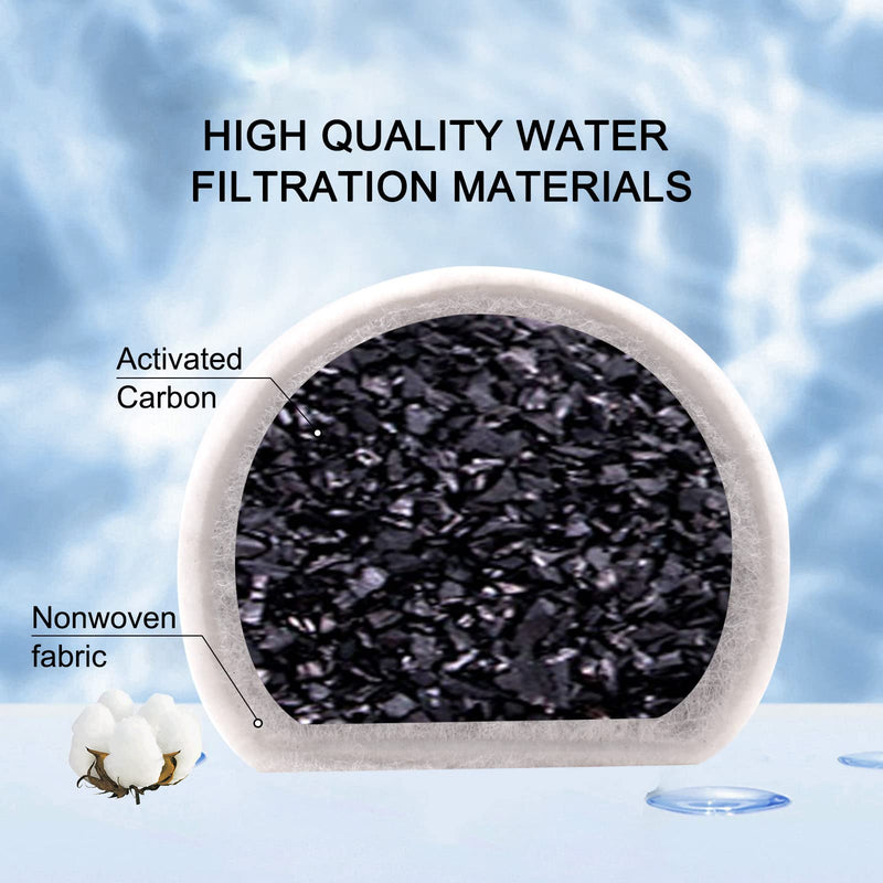 24/40 Pcs Replacement Carbon Charcoal Filters Dog and Cat Water Fountain Compatible with Multiple Pet Fountains. (20 Carbon Filters+ 20 Sponges) 20 Carbon Filters+ 20 Sponges