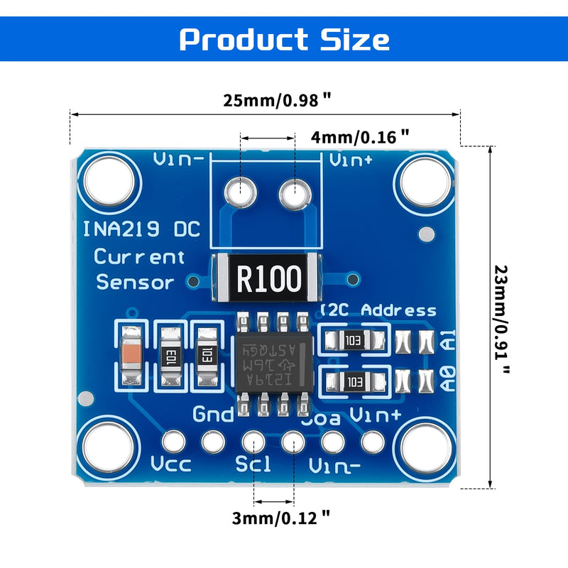[Australia - AusPower] - 6pcs INA219 I2C Interface MCU-219 Zero Drift Bidirectional Current Power Supply Monitoring Sensor Module for Arduino 