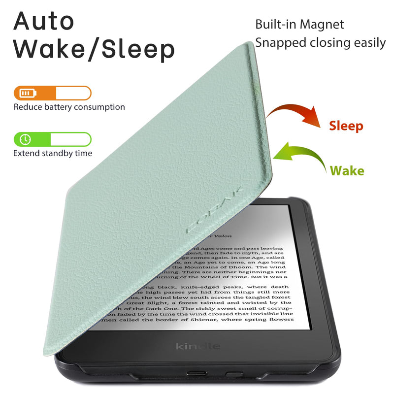 [Australia - AusPower] - CoBak Case for All New Kindle 11th Generation 2022 Release Only - Ultra Slim PU Leather Smart Cover with Auto Sleep and Wake, Premium Protective Case for 6“ E-Reader *Sage 