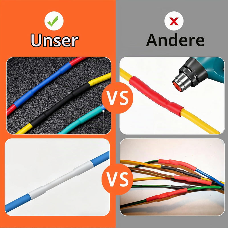 915-Piece Heat Shrink Tube Set 2:1 Heat Shrink Tubing Waterproof Coloured | Heat Shrink Tubing Total 41.5m 12 Sizes Ideal for Electrical Insulation Cable Repairs and Wire Connections Mixed colours 915-Stück