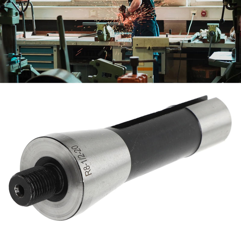 [Australia - AusPower] - Drill Chuck Arbor R8 Shank to 1/2in Threaded 20mm Length Manganese Steel Mill Arbor Adapter 