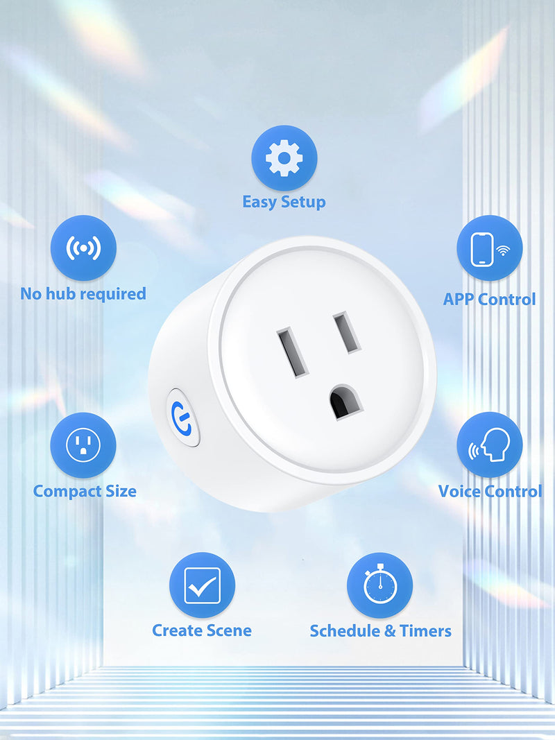 [Australia - AusPower] - EIGHTREE Smart Plug, Alexa Smart Plugs That Work with Alexa and Google Home, Compatible with SmartThings, Smart Outlet with WiFi Remote Control and Timer Function, 2.4GHz Wi-Fi Only, 4Packs 4 Pack 