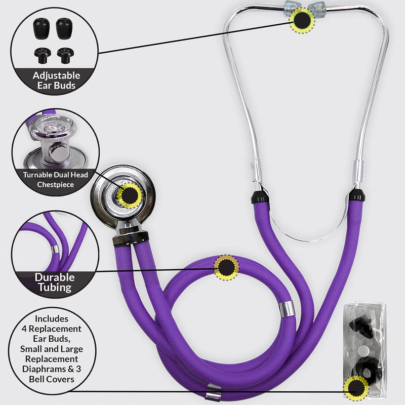[Australia - AusPower] - Dixie Ems Sprague-Rappaport Type Two Tube Stethoscope – Purple 