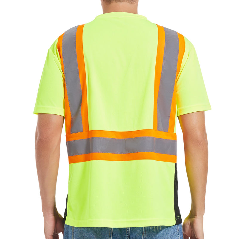 ArcRidge Reflective Safety Shirt for Men and Women - Class 2 High Visibility Construction Shirt - Dual Tone Reflective Strips XX-Large Yellow