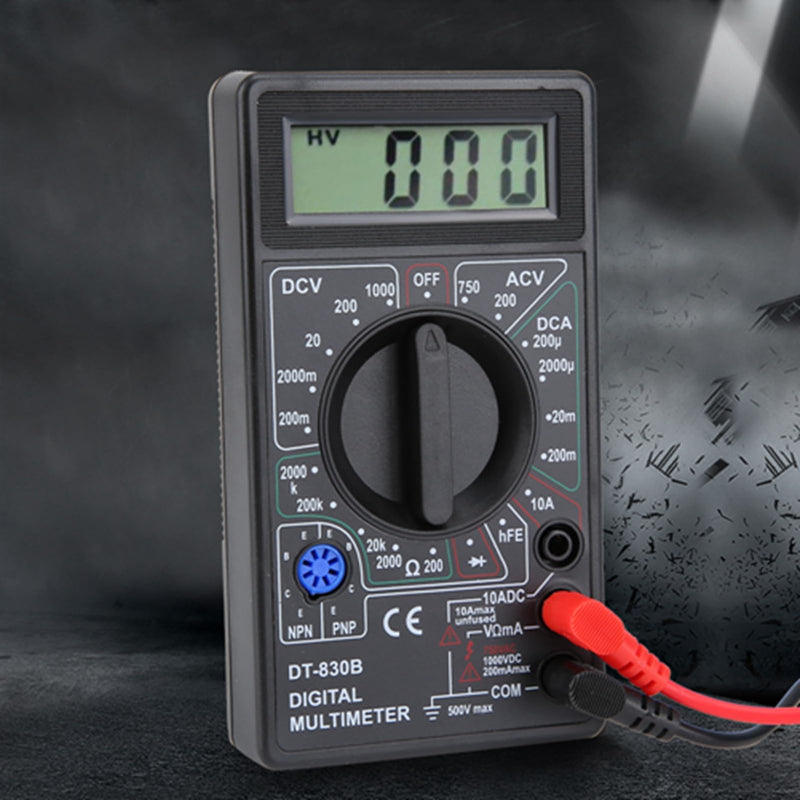 [Australia - AusPower] - Digital Multimeter, Multi Function Meter with Large Screeen Display, Circuit Design, Amp Volt Ohm Tester Voltmeter Ohmmeter Tester for Laboratories Factories (DT-830B Black) DT-830B black 
