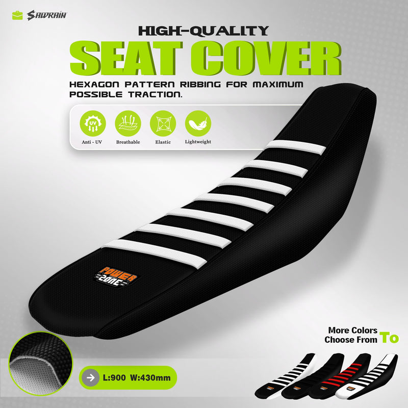 [Australia - AusPower] - Dirt Bike Seat Cover for Surron SUR Ron Ultra Bee, Non-Slip Motorcycle Electric Bike Seat Protector (Black-White) Black-White 
