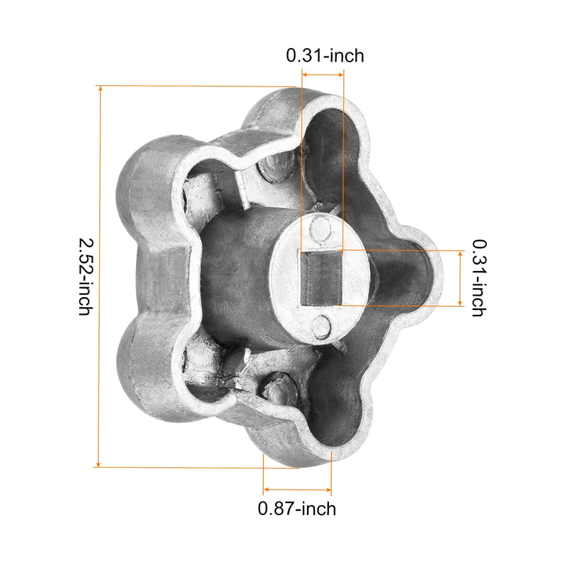 [Australia - AusPower] - YOKIVE 2 Pcs Hand Wheel, Aluminum Alloy Control Switch Replacement Handles | Great for Gas Cylinder (Silver Tone, 2.5-Inch) 