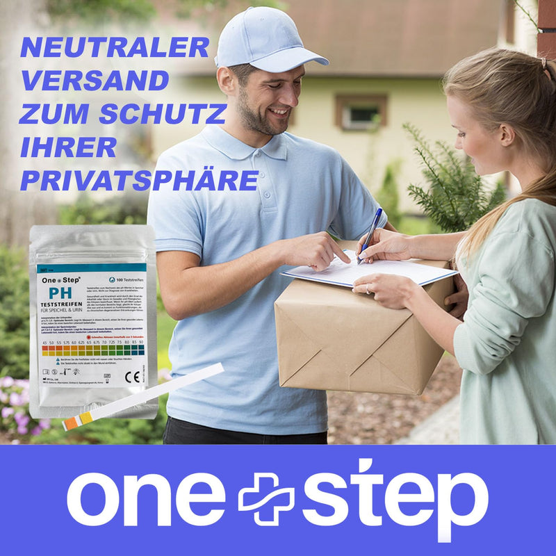 100 One+Step pH Test Strips for Urine and Saliva, pH Test for Determining pH Value 1 pc. (pack of 100)