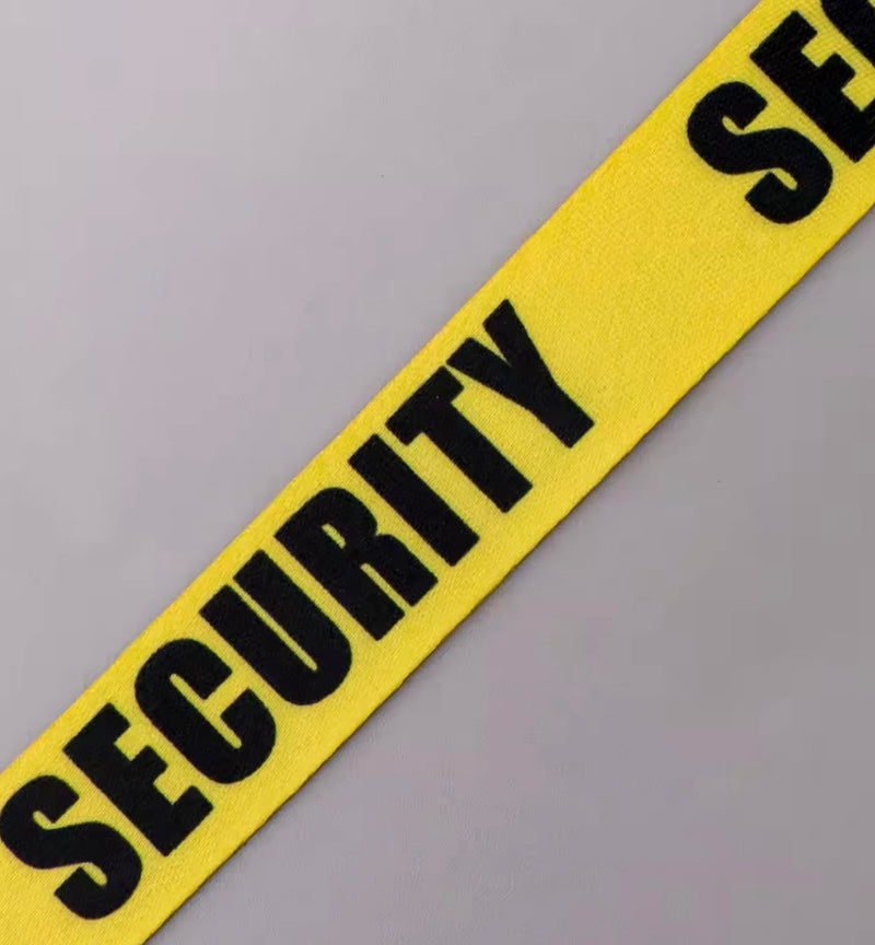 Security Personnel Professional Safety Bodyguard Body Guard Police Officer Yellow Tape Protect Protection Services Hostage Secure Safe Office 17.7" Neck Lanyard Keychain Holder ID Badge Strap