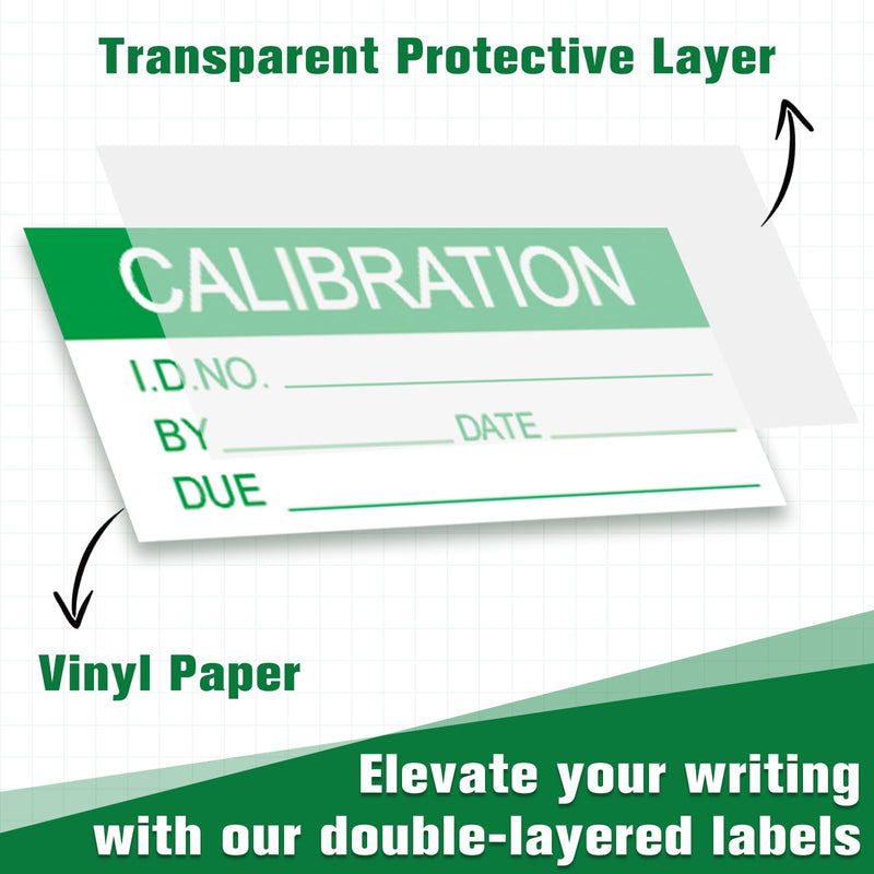 Harloon 210 Pcs Mini Self Laminating Calibration Labels 0.5"x1" Waterproof Adhesive Stickers with Clear Flap for Nist and Iso-900 Calibrations, Inventory, Quality Control Organization 0.5"x1"