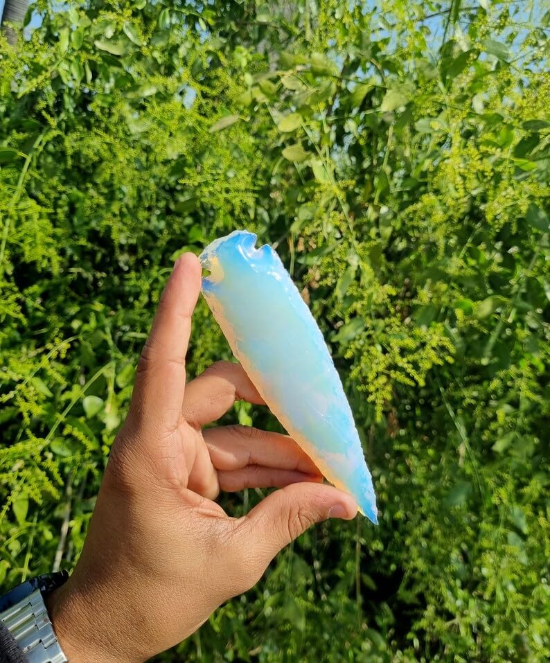 Opalite Obsidian Arrowhead, 4 inch