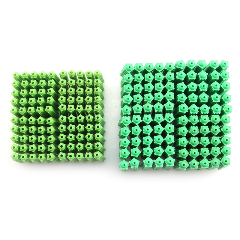 [Australia - AusPower] - 200pcs Green Plastic Masonry Screw Fixing Wall Anchor Drywall Plugs Anchors(6mm+8mm) 