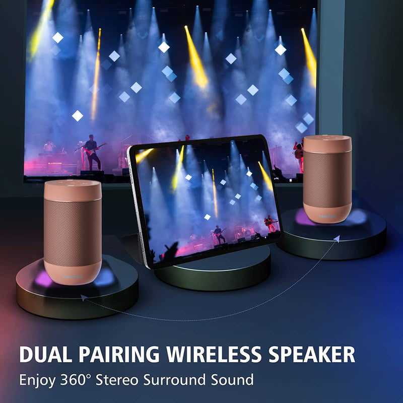 [Australia - AusPower] - comiso X26M Portable Bluetooth Speaker,Waterproof Speaker IP65,5.3 Bluetooth,360 HD Sound,TWS Stereo Pairing,Built in Mic, Support TF/SD Card-Pink Pink 