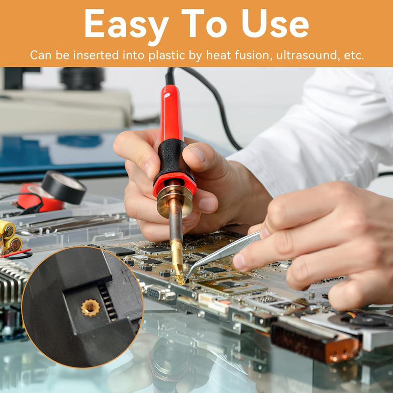 [Australia - AusPower] - Threaded Inserts, Soldering Tips Set, Soldering Tips, Melting Aid, with 130 Pieces Thread Inserts M2/M3/M4/M5/M6/M8, for Thread Insert, Soldering Tips, Thread Insert Set 
