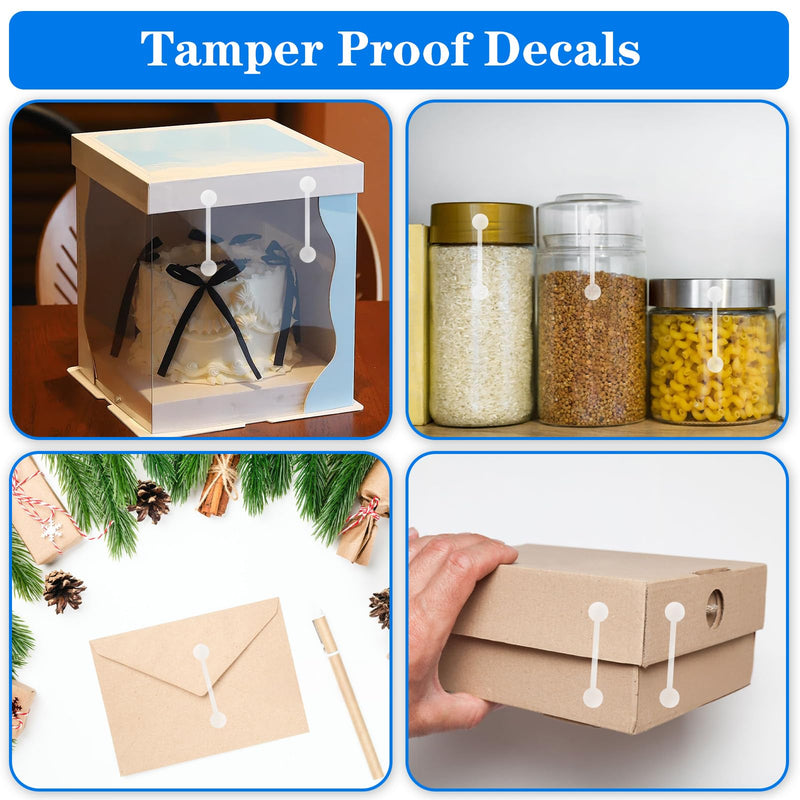 Larrel Tamper Evident Tape, 1000 Pcs Clear Tamper Proof Stickers, 2.7 x 0.5 Inch/6.9x1.3cm Sealing Stickers for Food, Drink, Packaging, Mailing, Delivery