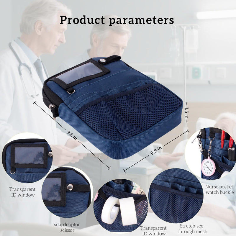 [Australia - AusPower] - Nursing Fanny Pack,Nurse Waist Pouch,Medical Gear Pockets Adjustable Waist Strap/Multi Compartment/Multicolored Suitable for Nurses,Caregivers,and Other Practitioners(Black) Black 