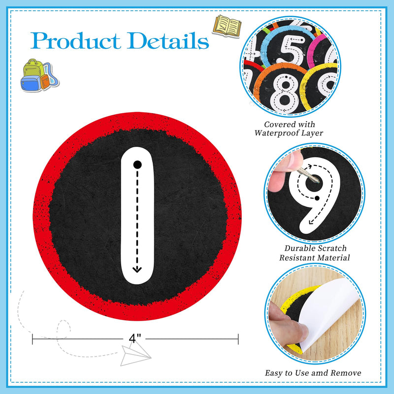 [Australia - AusPower] - WhatSign Line up Spots for Classroom Floor Number Stickers for Classroom 36Pcs Line up Dots Line up Numbers Floor Numbers for Classroom Lining up Back to School Preschool Kindergarten Supplies Bright 