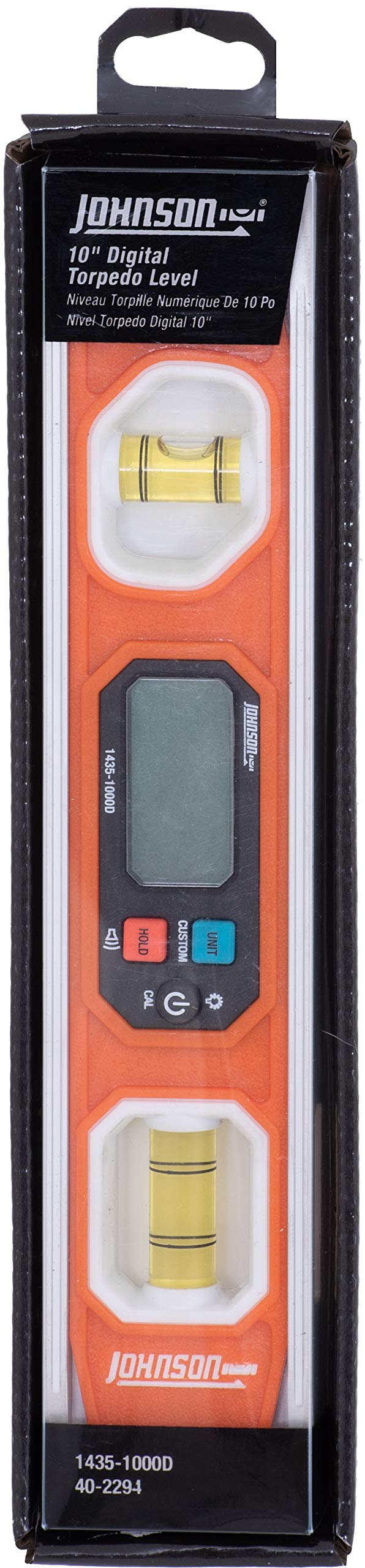 [Australia - AusPower] - Johnson Level & Tool 1435-1000D Magnetic Programmable Digital Torpedo Level, 10", Orange, 1 Level 