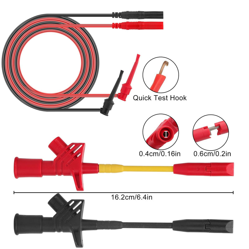 [Australia - AusPower] - SUNJOYCO 24Pcs Multimeter Test Leads, Alligator Clips, Test Hooks, Replaceable Multimeter Probes 1000V 10A CAT III for Fluke Voltmeter 