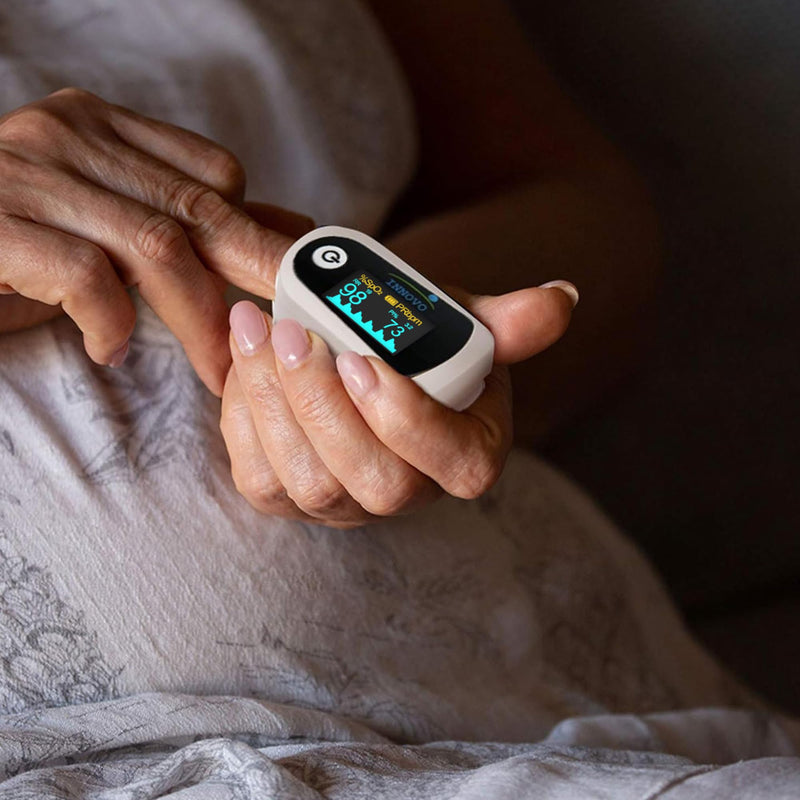 [Australia - AusPower] - 2024 Innovo iP900BP-B Bluetooth Fingertip Pulse Oximeter, Blood Oxygen Monitor with Free App, Plethysmograph, and Perfusion Index (Snowy White) 