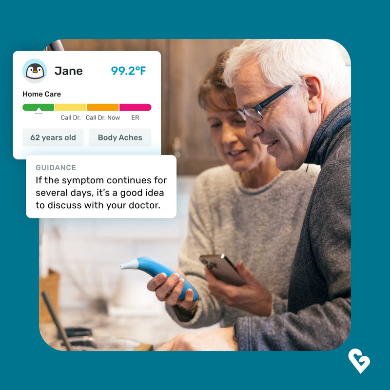 [Australia - AusPower] - Kinsa Smart Ear Thermometer for Fever - Medical Infrared Termometro - FDA Cleared for Body Temperature Readings for All Ages - Connects to a Smartphone App to Track Symptoms and Get Illness Guidance 