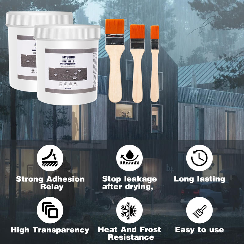 [Australia - AusPower] - 21 OZ (600g) Jaysuing Invisible Waterproof Agent, Waterproof Sealant, Transparent Waterproof Coating, Waterproof Anti-Leakage Agent, Transparent Repairing Leak Waterproof Adhesive 21OZ 