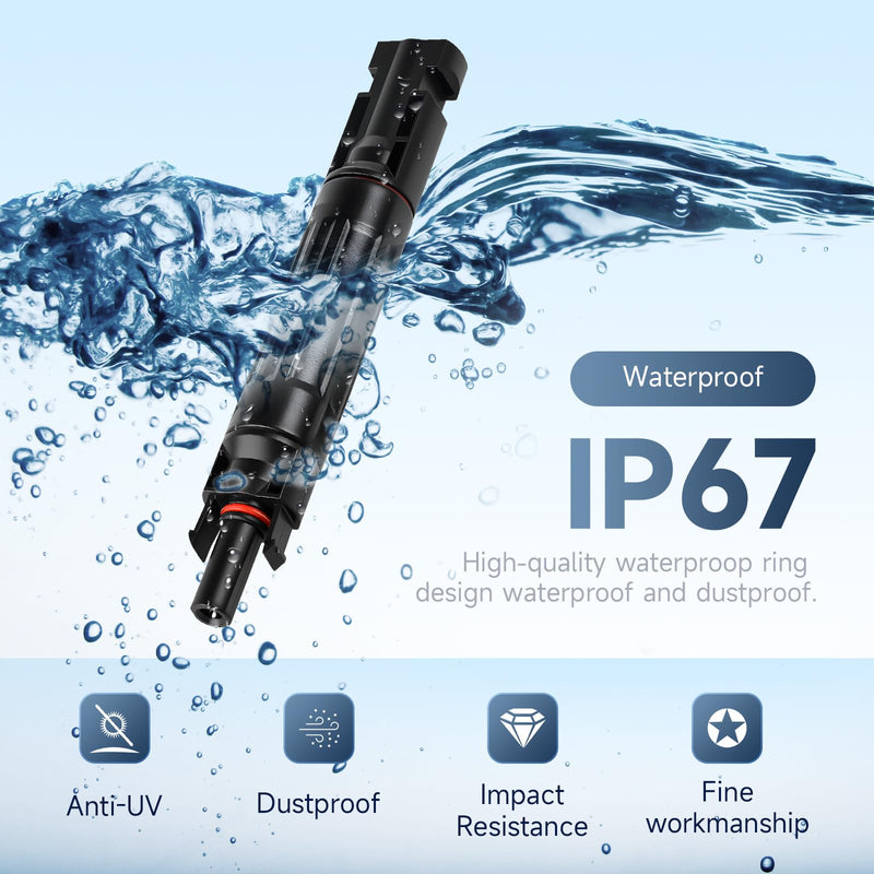 15 Amp Solar Fuse Solar in-Line Fuse Holder 1000V Solar Panel Fuses with Male and Female Connector，IP67 Waterproof Solar Fuses Connector，Solar Surge Protection Device（5-Pack） 15A 5PCS